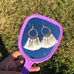 Gold dangling earrings